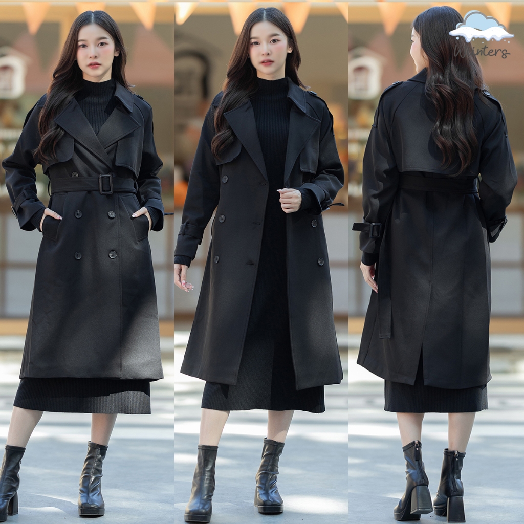 [ Norwich Trench Coat - H51 H41 ] เทรนช์โค้ท โค้ทยาว พร้อมสายคาดเอว ซับในทั้งตัว เรียบหรู คุณหนู ผ้าคุณภาพดีมาก