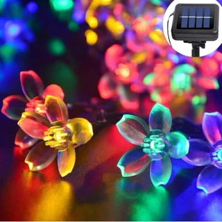 ไฟตกแต่งโซล่าเซลล์ 50LED/10M ไฟคริสต์มาส ไฟทรงหยดน้ำตกแต่งกลางแจ้ง