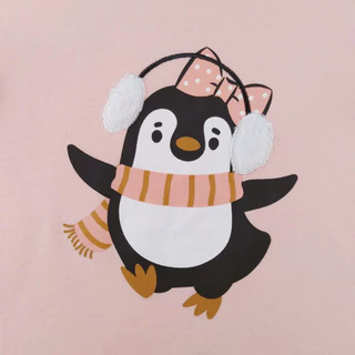 Chelsee ชุดนอนแขนยาว เด็กผู้หญิง รุ่น 237965 ลายแพนกวิน อายุ 2-10 ปี ผ้า Cotton Interlock ผ้านิ่ม ไม่หนาไม่บาง