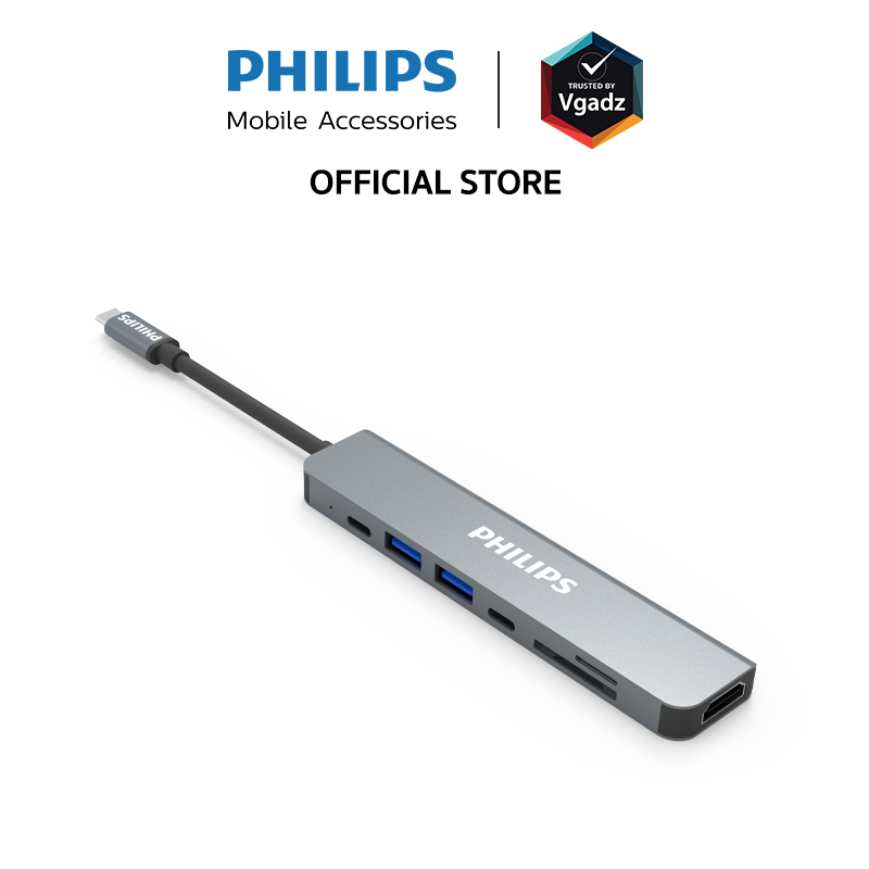 Philips รุ่น 7 in 1 Hub C to HDMI อุปกรณ์เชื่อมต่อ ตัวแปลงพอร์ต Port Hub