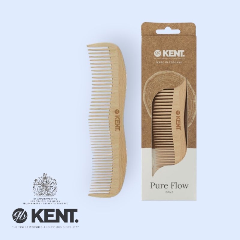 หวีไม้แท้จากอังกฤษ ที่ดีต่อผม...และดีต่อโลก  KENT LPF7: Pure Flow Wooden Comb (Made in England)