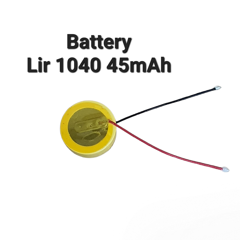 แบตเตอรี่ หูฟัง LIR1045 3.6V 45mAh bluetooth earphone battery hearing aid charging button steel shell battery with lead