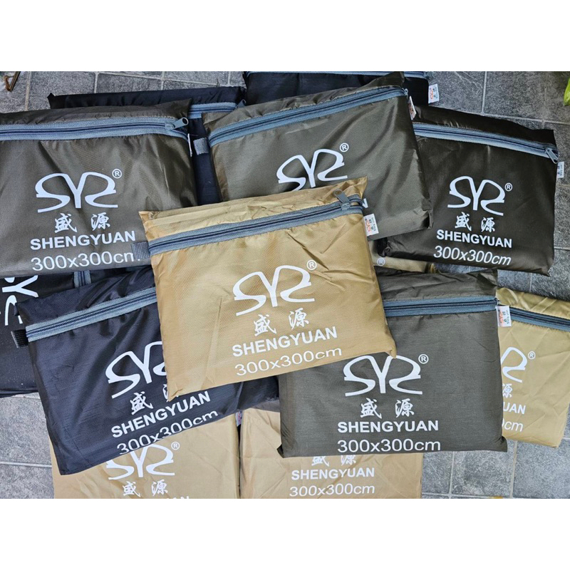 แผ่นปูรองพื้นเต็นท์ กราวชีท ทาร์ป ฟลายชีท flysheet Shengyuan 300x300 cm. เคลือบ UV