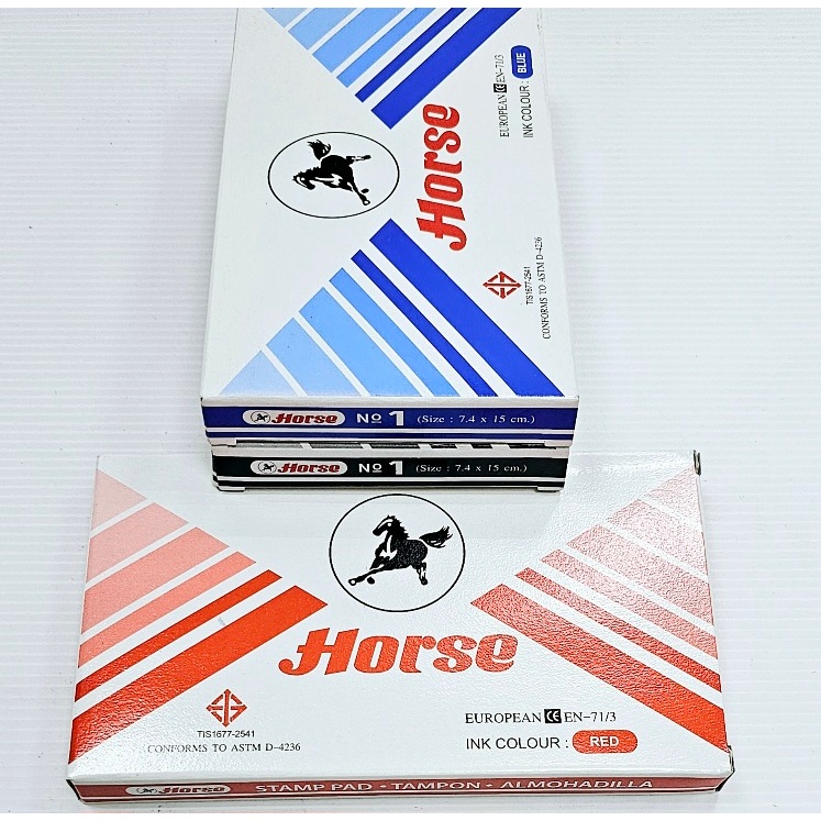 แท่นประทับตราม้า เบอร์1 ดำ แดง น้ำเงิน