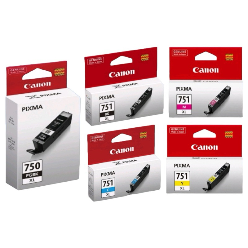 หมึกแท้ Canon PG-750XL BK Canon 751XL BK C M Y ของแท้ 100 %