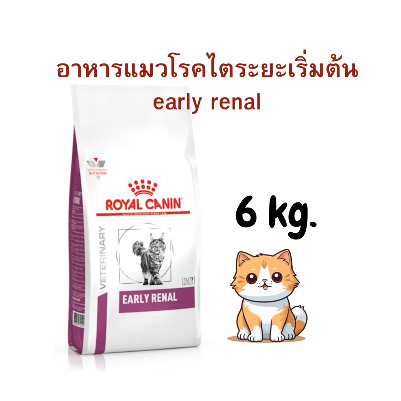 Royal canin  อาหารแมวโรคไตระยะเริ่มต้น (early renal) 6 kg. (หมดอายุ 04/08/2025)