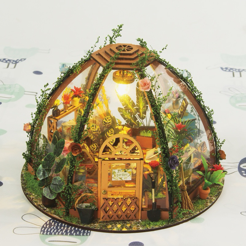 เรือนกระจกจิ๋ว รุ่น Starry Sky Flower Room สวนดอกไม้ บ้านDIY บ้านตุ๊กตา โมเดลไม้จิ๋ว Dollhouse