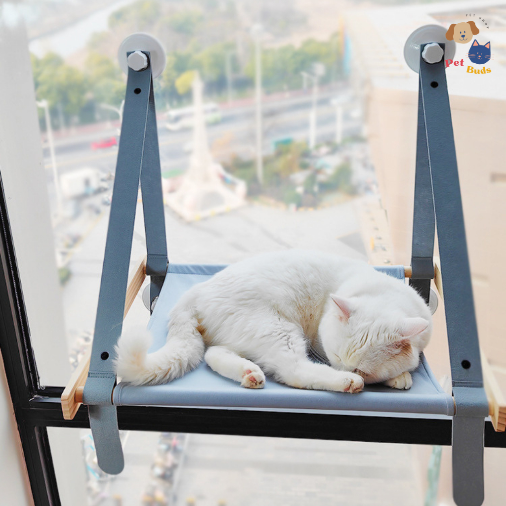เปลนอนแมว เปลติดกระจก​พับเก็บได้ (มีของพร้อมส่ง!!) Cat bed Cat​ Hammock