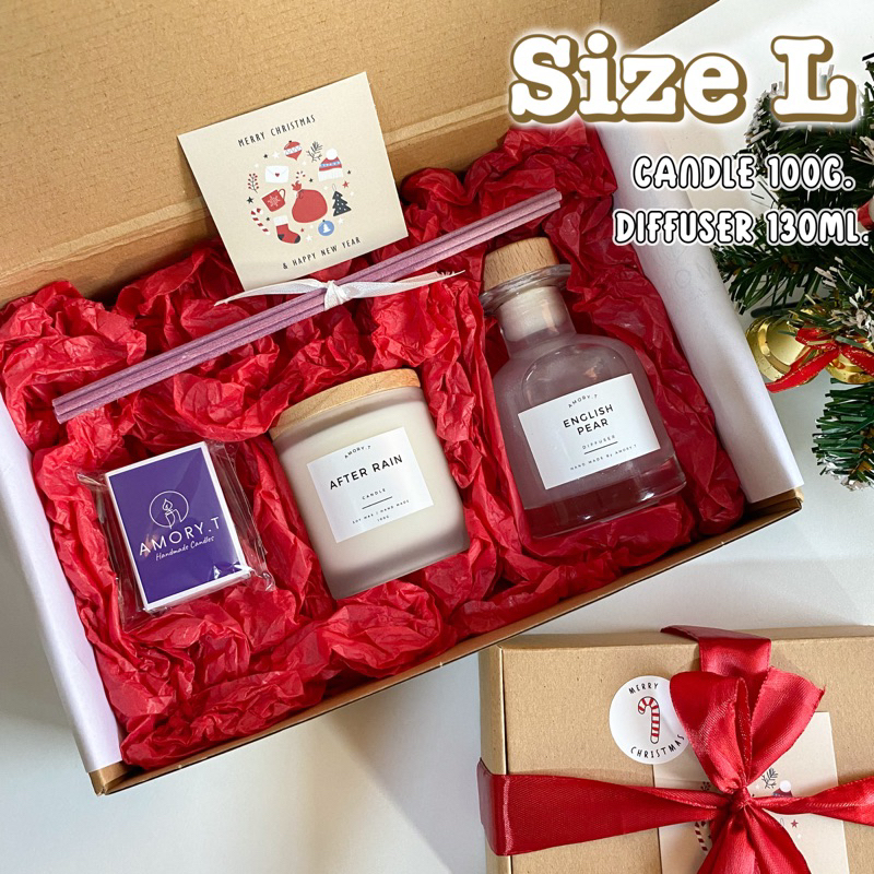 SET Size L - เทียนหอม(100g.) + ก้านไม้หอม(130ml.) | Amory.t