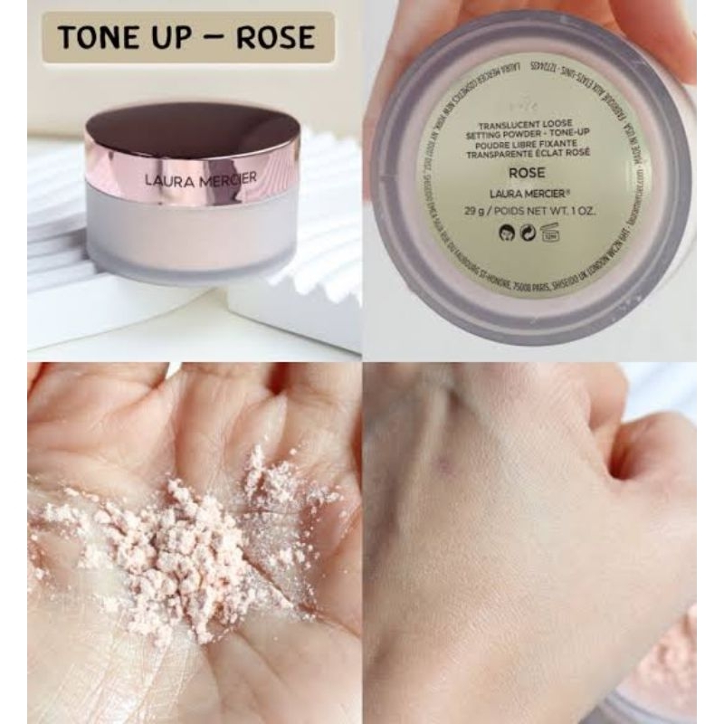 แท้ LAURA MERCIER Translucent Loose Setting Powder Tone-Up Rose แบ่งขายแป้งฝุ่นช่วยให้ผิวดูสว่างและอมชมพู