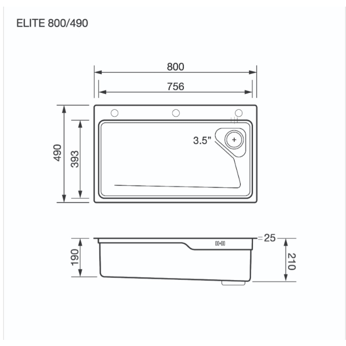 EVE อ่านล้างจาน ELITE 800/490 + ก็อกน้ำสีดำ ราคา ถูกที่สุด ดีลบีเคเค แกลเลอรีภาพที่ 9