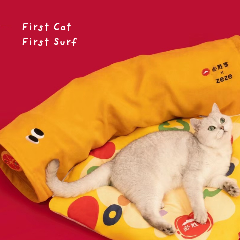 พร้อมส่ง  Cat Tunnel อุโมงค์แมวจากแบรนด์zeze อุโมงค์แมว ที่นอนแมว ของเล่นแมว พิซซ่า ของเล่นรูปพิซซ่า ราคา ถูกที่สุด ดีลบีเคเค แกลเลอรีภาพที่ 4