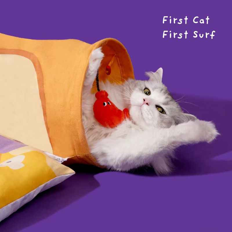 พร้อมส่ง  Cat Tunnel อุโมงค์แมวจากแบรนด์zeze อุโมงค์แมว ที่นอนแมว ของเล่นแมว พิซซ่า ของเล่นรูปพิซซ่า ราคา ถูกที่สุด ดีลบีเคเค แกลเลอรีภาพที่ 5