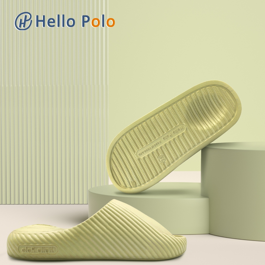 Hello Polo รองเท้าแตะผู้หญิง รองเท้าใส่ในบ้าน แฟชั่น กันน้ำกันลื้น 4cmพื้นหนา น่ารักลําลอง นิ่มเหมือนเหยียบขี้ HP8014