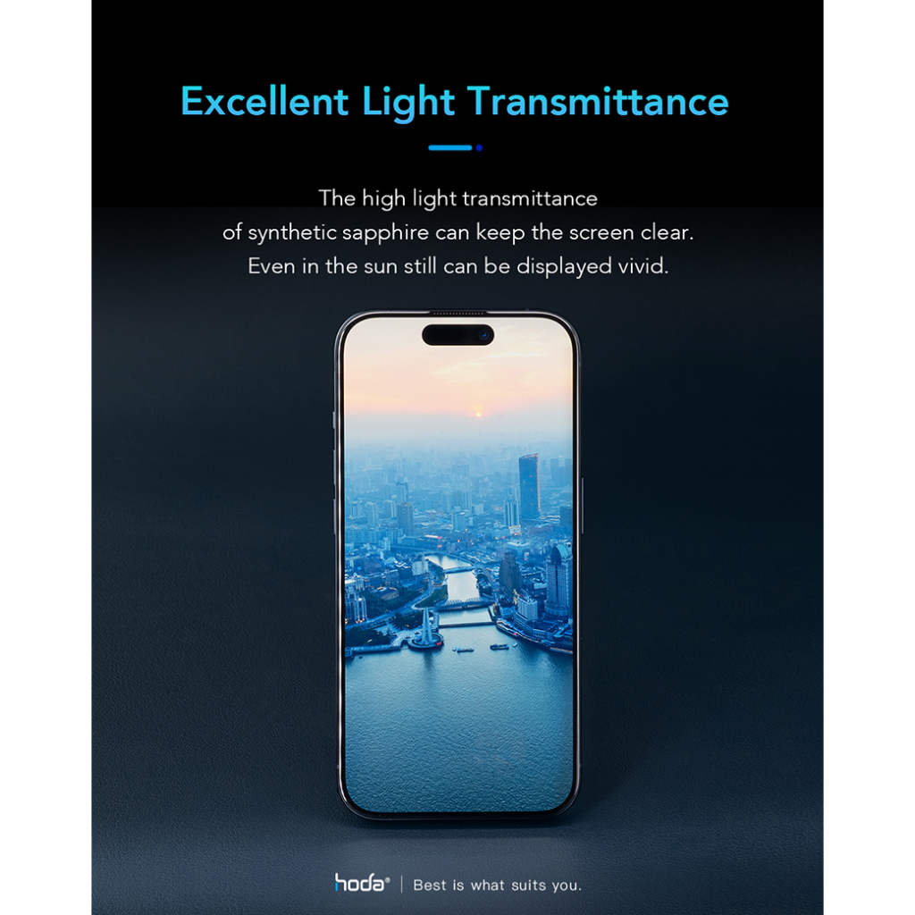 Hoda ฟิล์มกระจกสำหรับ iPhone 15 Pro / 15 Pro Max รุ่น Sapphire Screen Protector ราคา ถูกที่สุด ดีลบีเคเค แกลเลอรีภาพที่ 7