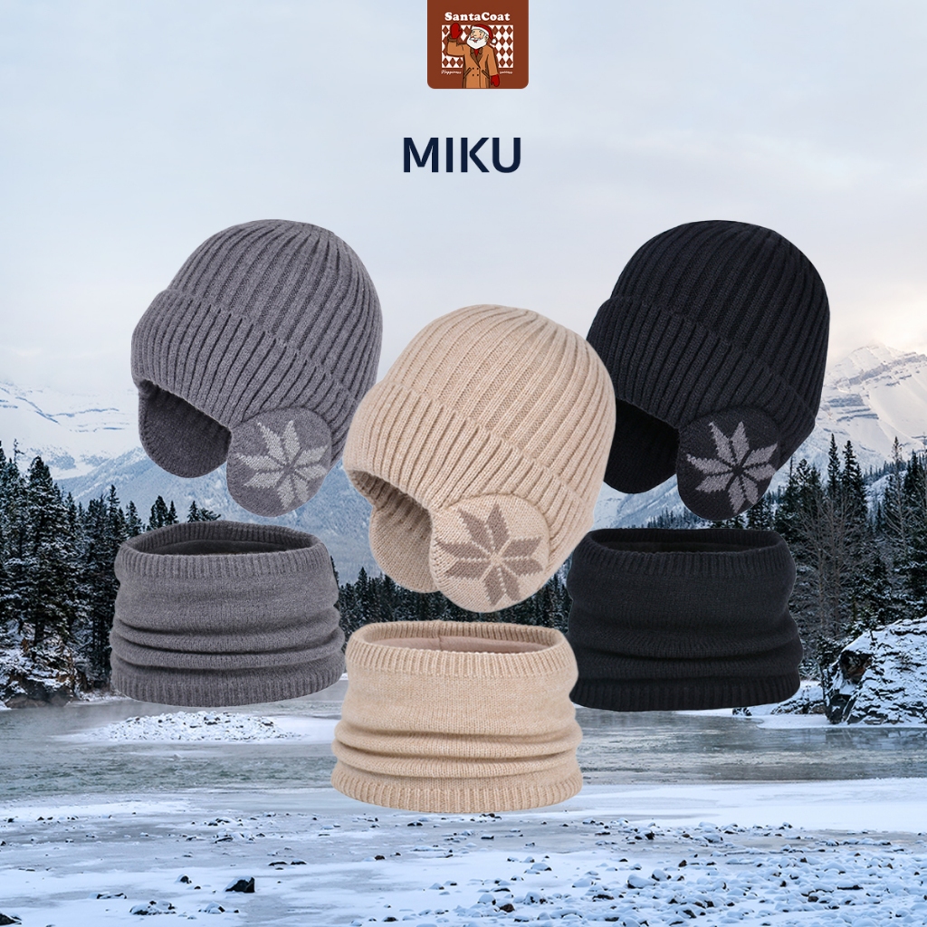 Miku หมวกไหมพรมกันหนาวสำหรับเด็ก‌ เป็นหมวก ที่ปิดหู และผ้าพันคอในชิ้นเดียว กันหนาวได้ถึง 5 องศา นุ่ม สบาย