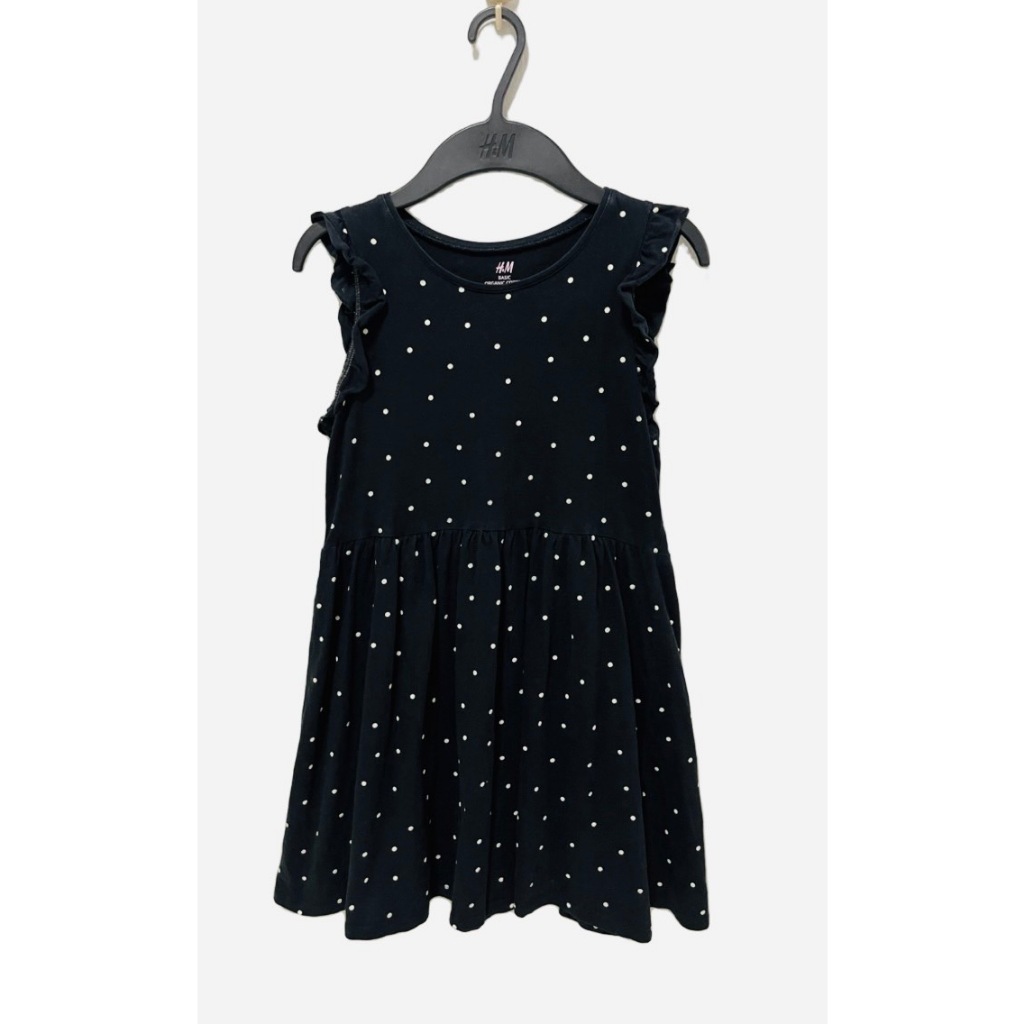 H&M มือสอง ชุดเดรสคอตตอนยืด Cotton Jersey Dress รอบอก 30 (นิ้ว) EUR 134/140 US 8-10Y