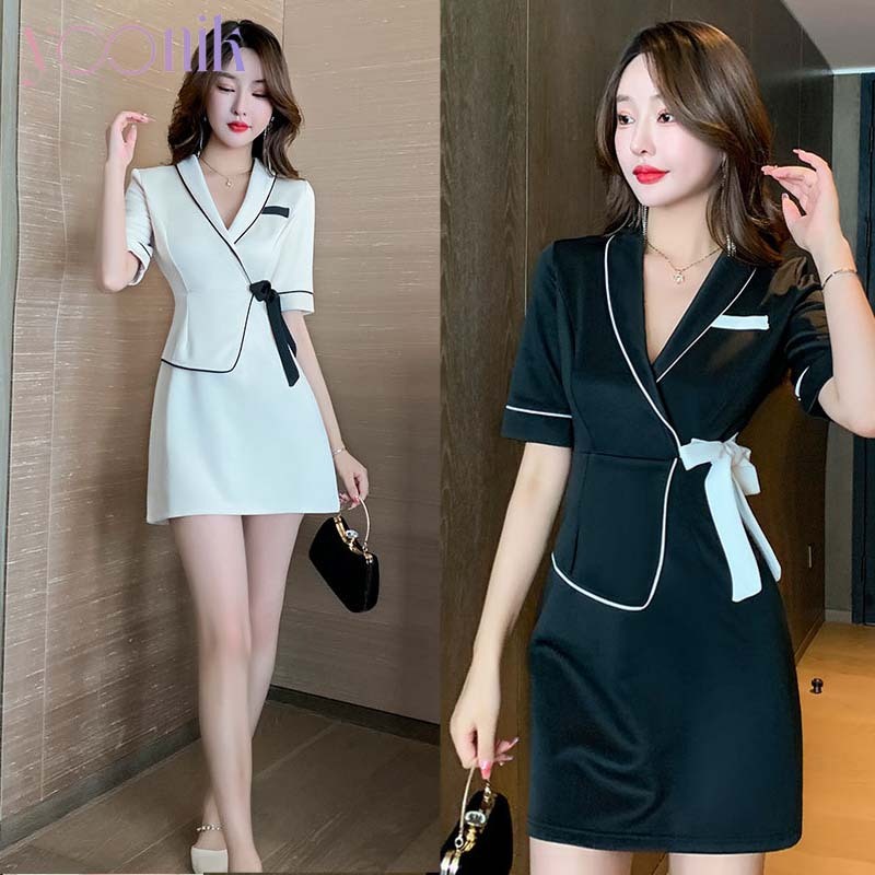 Yoonik เสื้อยูนิฟอร์ม ชุดพนักงานสปา แขนสั้น เสื้อยูนิฟอร์ม สำหรับพนักงานผู้หญิง