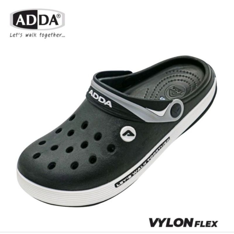 ADDA รองเท้าหัวโตรัดส้น 55U01/55U23 สีดำ กรม เทา ไซส์ 7-10