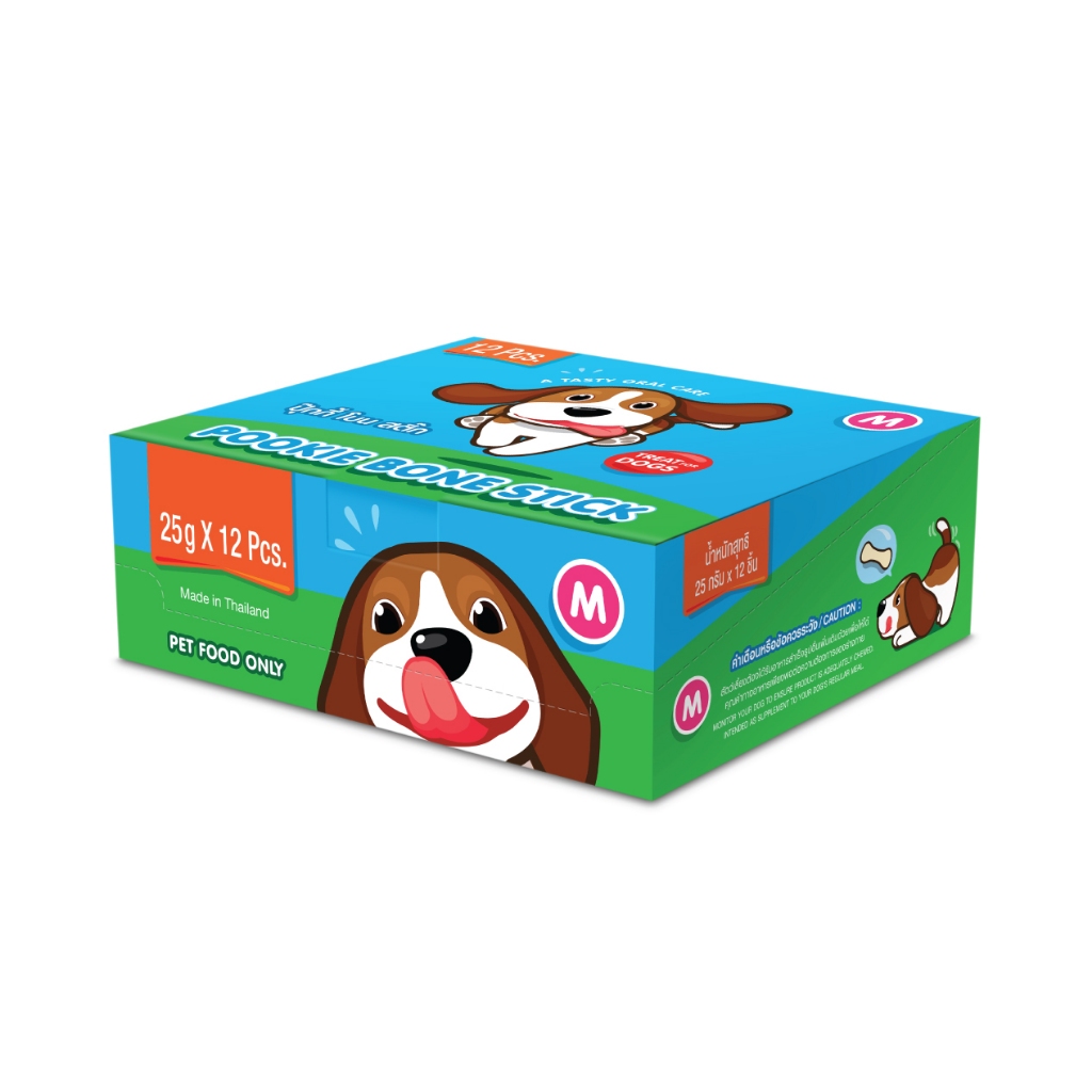 Pookie Bone Stick (ปุ๊กกี้ โบน สติ๊ก) ขนมขบเคี้ยวสำหรับสุนัข บรรจุ25กรัม x 1 ซอง