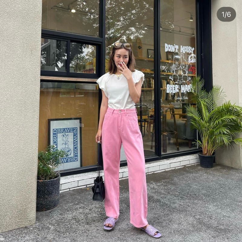 Used #knockknockth pink jeans size m