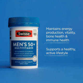 Swisse Men's 50+ Multivitamin 90 เม็ด วิตามินเสริมสำหรับชายวัย 50+ EXP07/2027