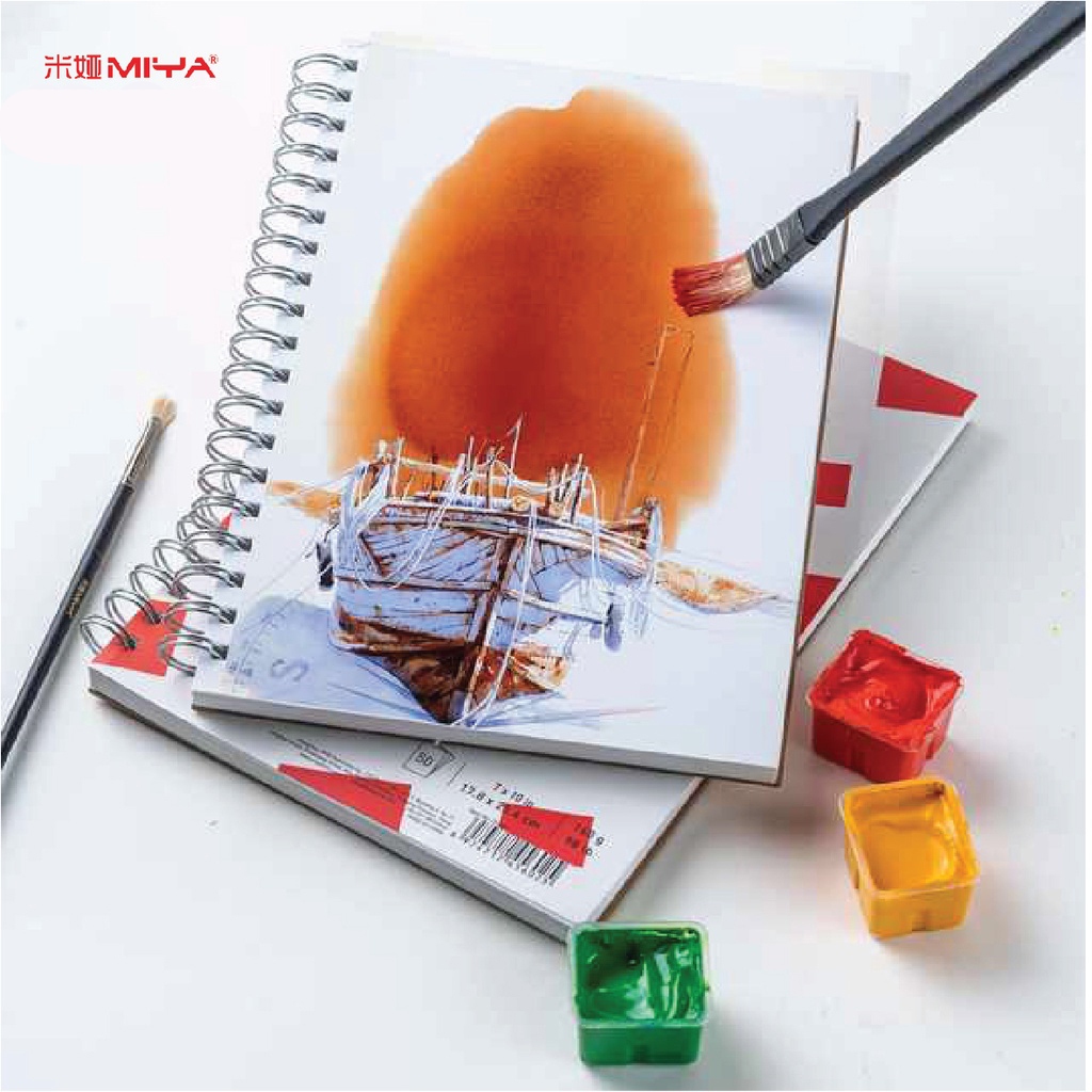 MIYA HIMI Gouache Pad หนังสือผงน้ำ สำหรับสีน้ำ ภาพร่างและสีอะคริลิก Sketch Book 50 แผ่น 160GSM
