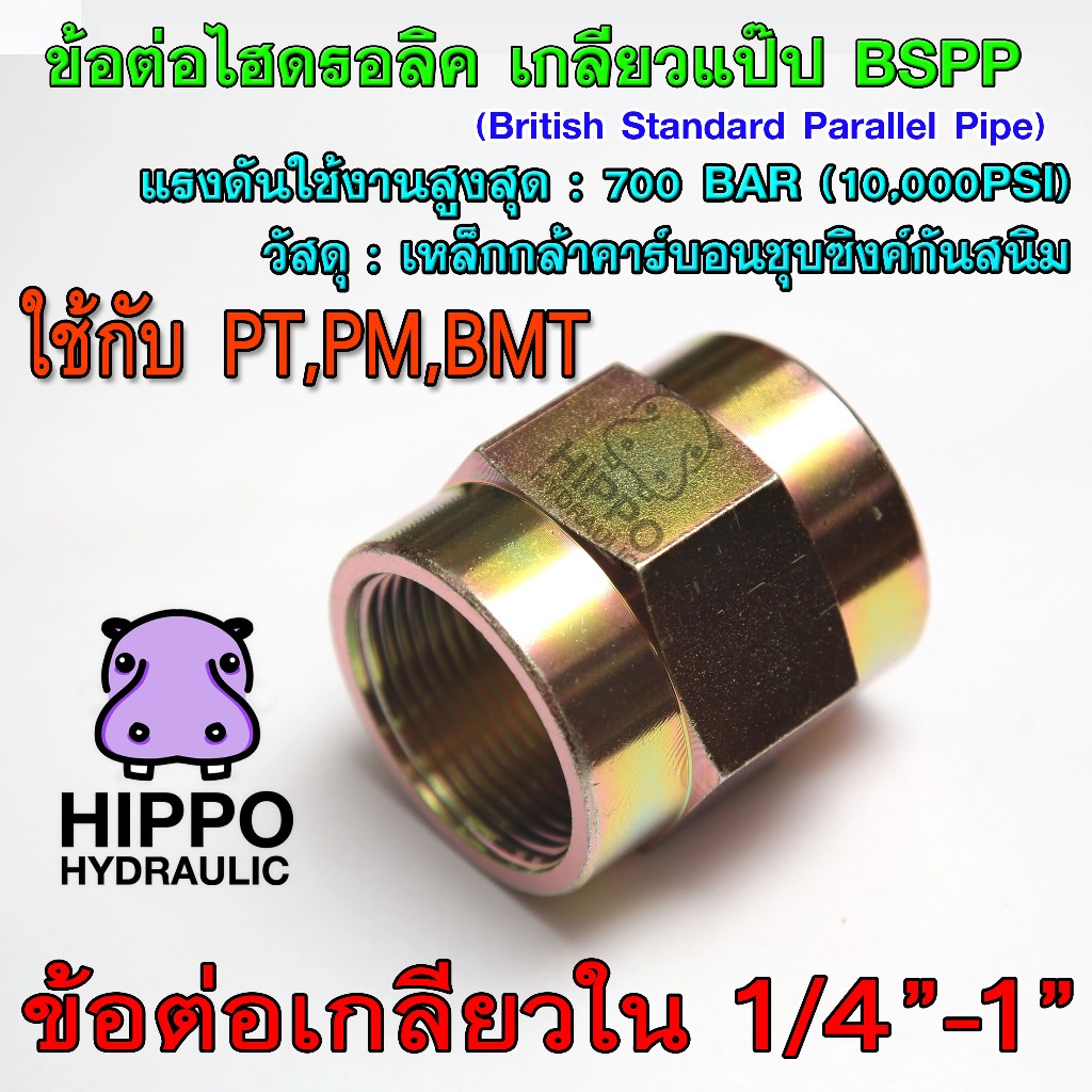 ข้อต่อเกลียวใน เกลียวแป๊ปอังกฤษ BSPP ข้อต่อไฮดรอลิค ข้อต่อเกลียวใน PT ขนาด 1/4"-1"