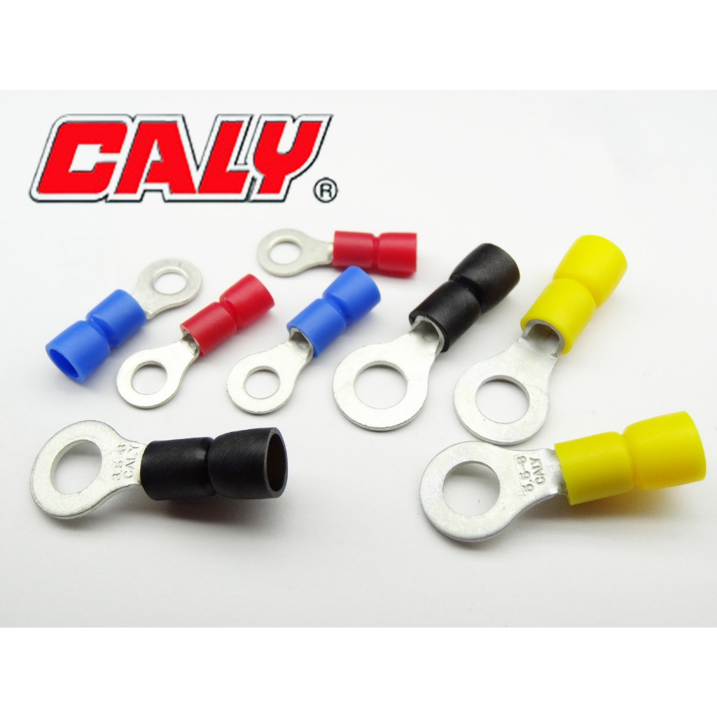 Insulated Ring Terminals หางปลากลมย้ำหุ้ม รุ่น RF1.25 RF2 RF3.5 ยี่ห้อ CALY **ขายยกถุงBAG**