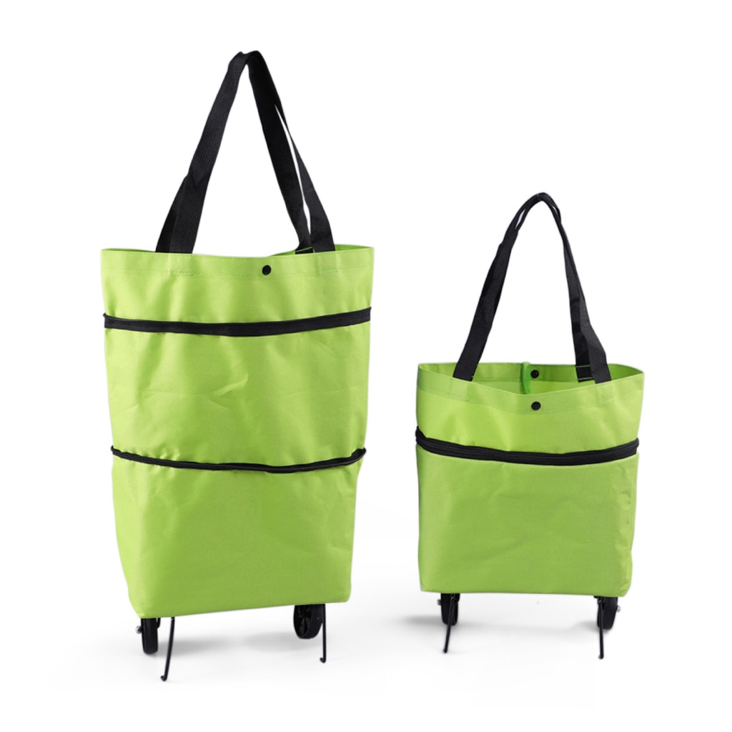 กระเป๋าช้อปปิ้งล้อลาก กระเป๋ารถเข็นล้อพับ shopping bag ปรับได้2ขนาด มีล้อลาก จุ15-20kg สำหรับใส่ของจ่ายตลาด alizgirlmart