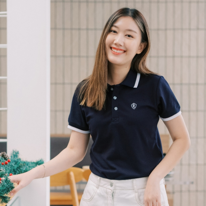 POLOLAND เสื้อโปโลหญิง รุ่นคลาสสิก1 - สีกรม (2 สี)