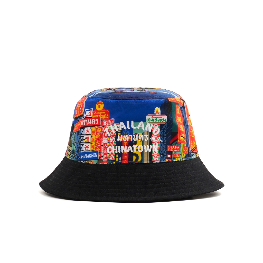 MAHANAKHON DRAGON BUCKET HAT BLUE