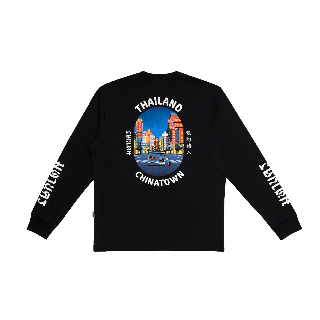 MAHANAKHON DRAGON LONG SLEEVE T-SHIRT BLACK