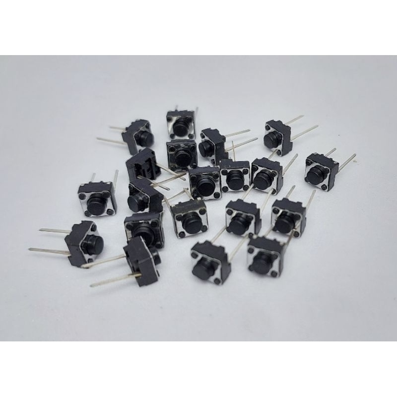 (จำนวน 20 ชิ้น) Micro switch button ไมโครสวิตซ์ กดติดปล่อยดับ 6x6x5mm. แบบ 2 ขา