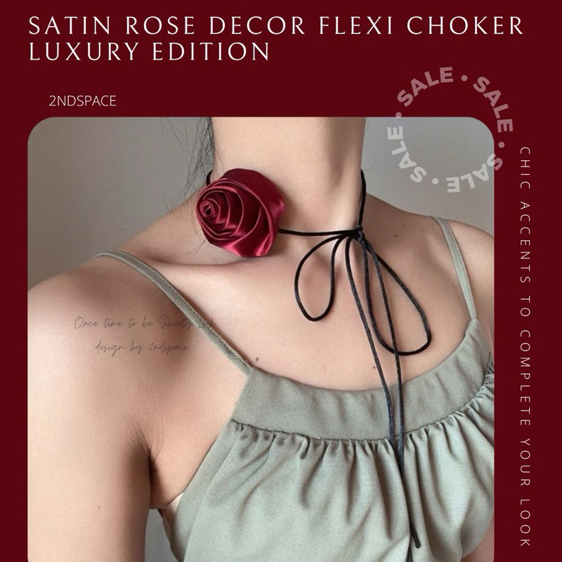 🔥SALE🔥โช้กเกอร์ดอกกุหลาบแบบผูก🌹รุ่นใหม่ Sexy Mix& Match📌พร้อมส่งนะค้า