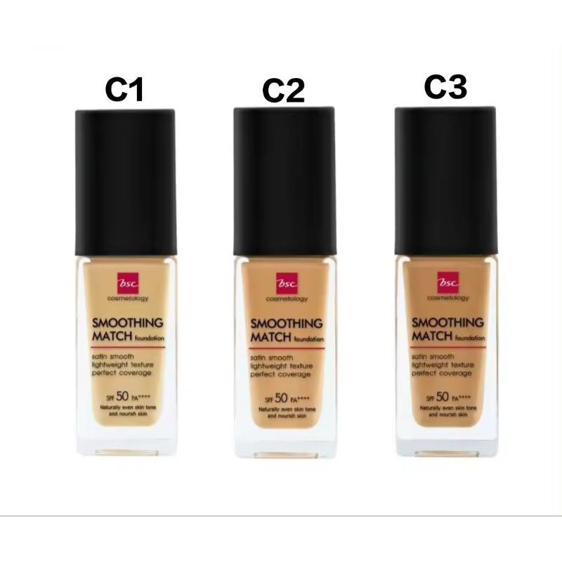 BSC SMOOTHING MATCH FOUNDATION  SPF 50 PA++++   30 ml. รองพื้นเนื้อซาตินบางเบา