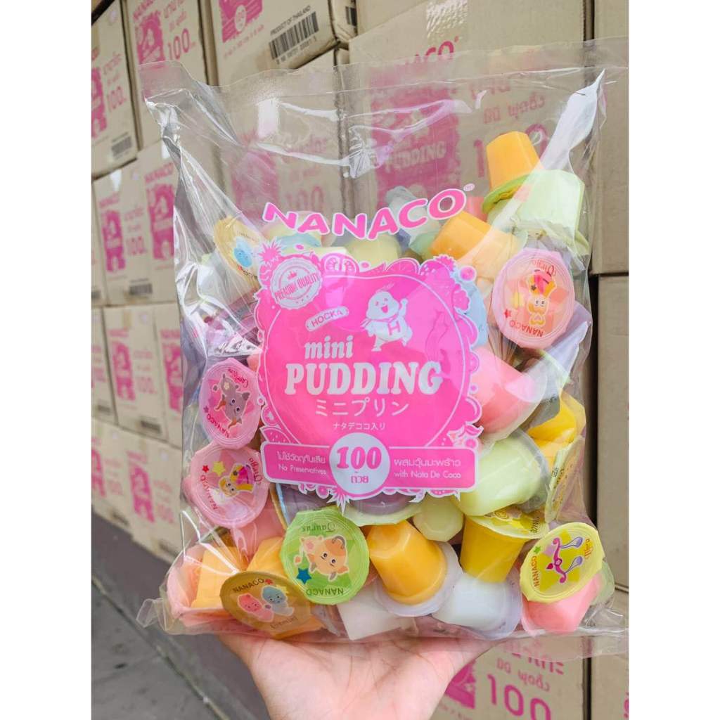 NANACO MINI PUDDING ปีโป้ มินิพุดดิ้ง นานาโก๊ะ 15 กรัม จำนวน 100 ถ้วย