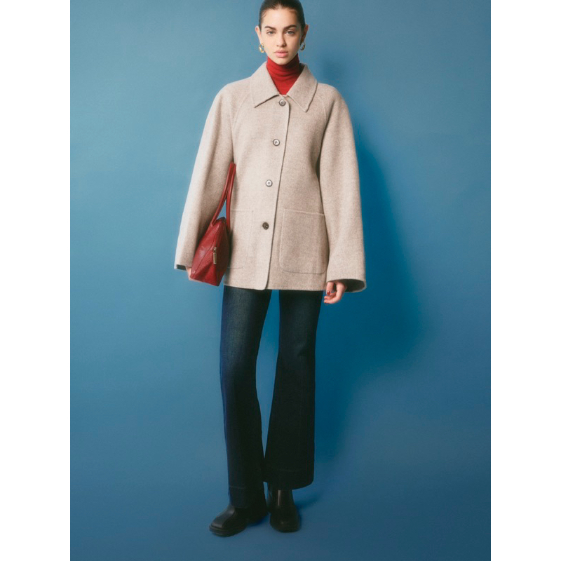 Aliotte - Gloria Wool Jacket เสื้อโค้ทตัวสั้นคอปกกระเป๋าล่าง