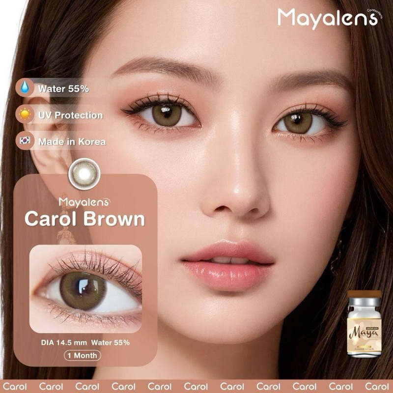 [Carol brown] คอนแทคเลนส์ สีน้ำตาล รุ่นใส่สบาย นุ่ม ไม่ระคายเคืองตา งานเกาหลี