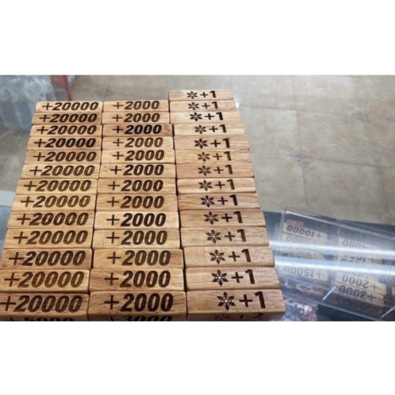 พร้อมส่งแล้วจร้า เต๋าดาเมจไม้นับพลัง ขนาด 1.5*6 CM ชิ้นงานเคลือบเงาให้แล้ว