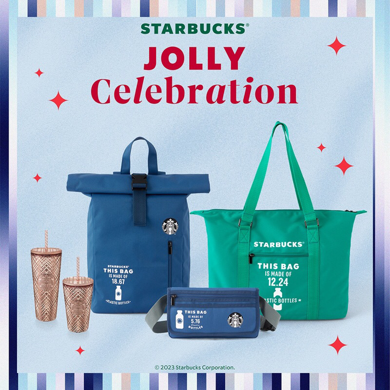 Starbucks Jolly Celebration Starbucks Recycled Bags PET tote backpack