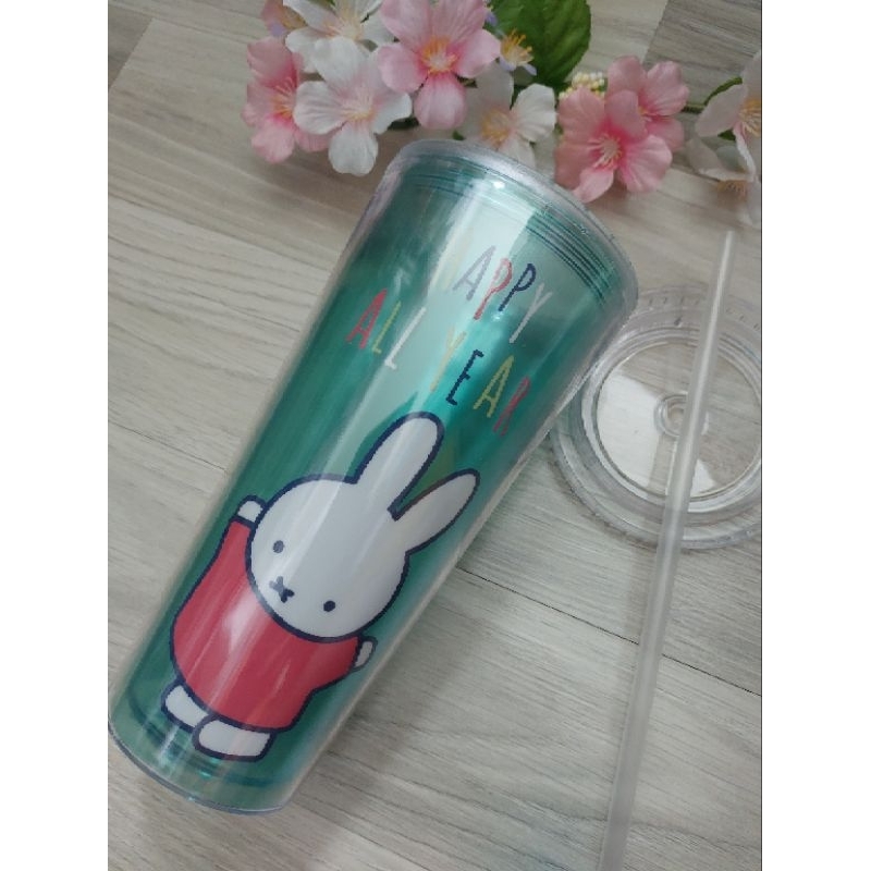 แก้วน้ำ Miffy Dunkin ทรงสูง พร้อมส่งค่ะ