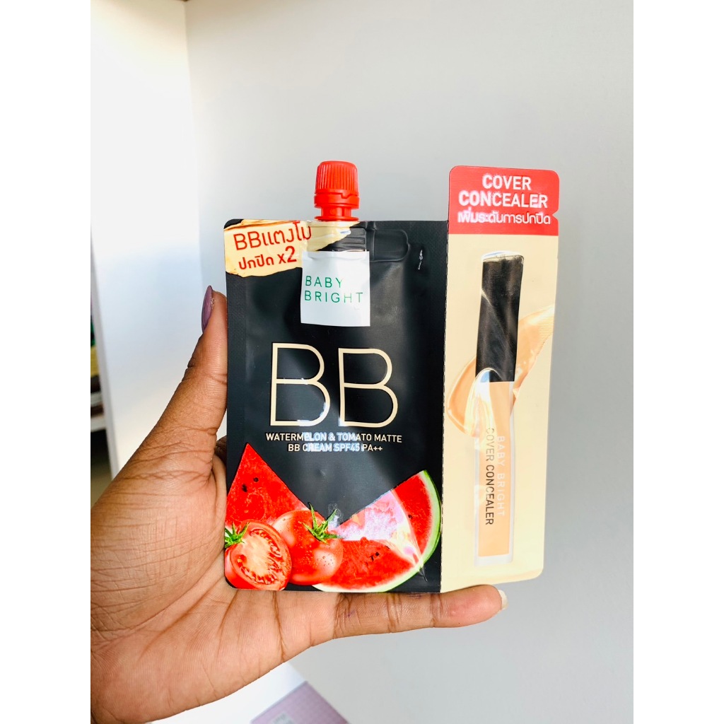 BABY BRIGHT WATERMELON&TOMATO MATTE BB CREAM SPF45 PA++ 7G(บีบีแตงโม แถมฟรี คอนซีลเลอร์ 2G)