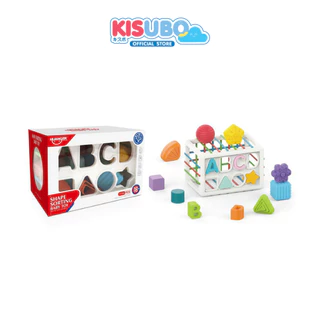 KISUBO บล็อกตัวต่อหยอด สีรุ้ง 11.5-20cm Shape Sorter Toy วัสดุ ABS ซิลิโคน ปลอดภัย