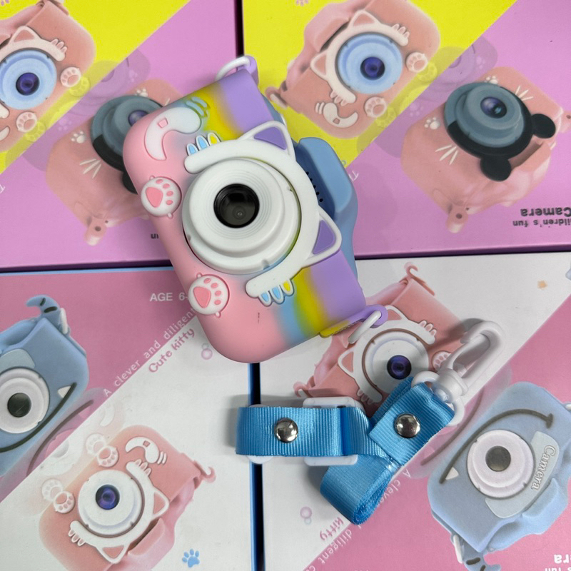 พร้อมส่ง🇹🇭 กล้องดิจิทัล ขนาดเล็ก หน้าจอ IPS 2.0 นิ้ว แบตเตอรี่ในตัว กรอบรูปน่ารัก พร้อมสายคล้องคอ สําหรับเด็ก รุ่นX6S X8