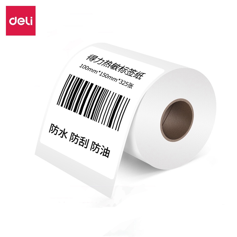 Deli กระดาษความร้อน กระดาษพิมพ์ใบเสร็จ สลิป บรรจุ4ม้วน ขนาด 50x57 mm Thermal Label Paper