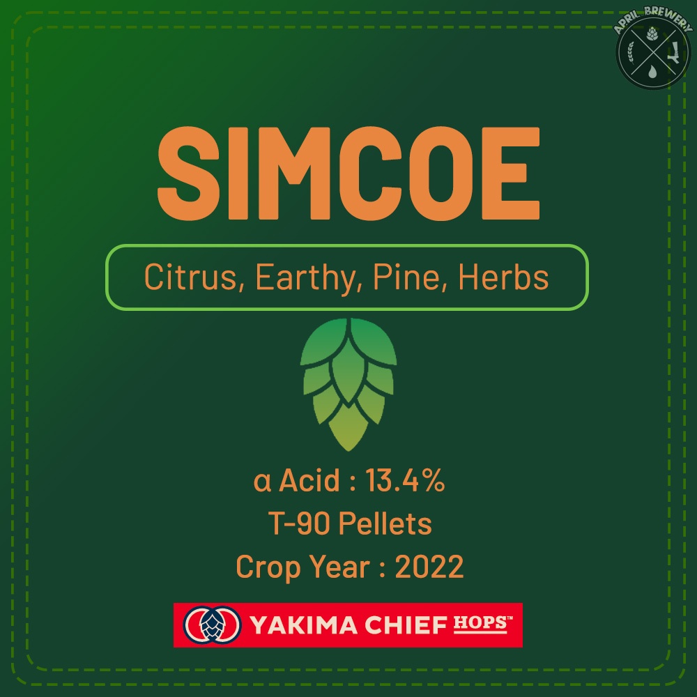 Simcoe Hops Pellets ฮอปส์ เพลลิท ทำเบียร์​ Pale Ale, IPA และอื่นๆ Homebrew Crop 2022 1oz [Yakima Chief Hops]