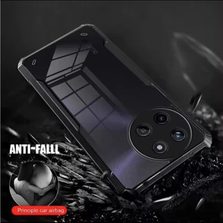 Case For Realme11 5G/Realme 11X เคสใสขอบสี กันกระแทก ขอบนิ่มหลังแข็ง เคสโทรศัพท์ Realme11 5G/Realme 11X PC+TPU ดำ