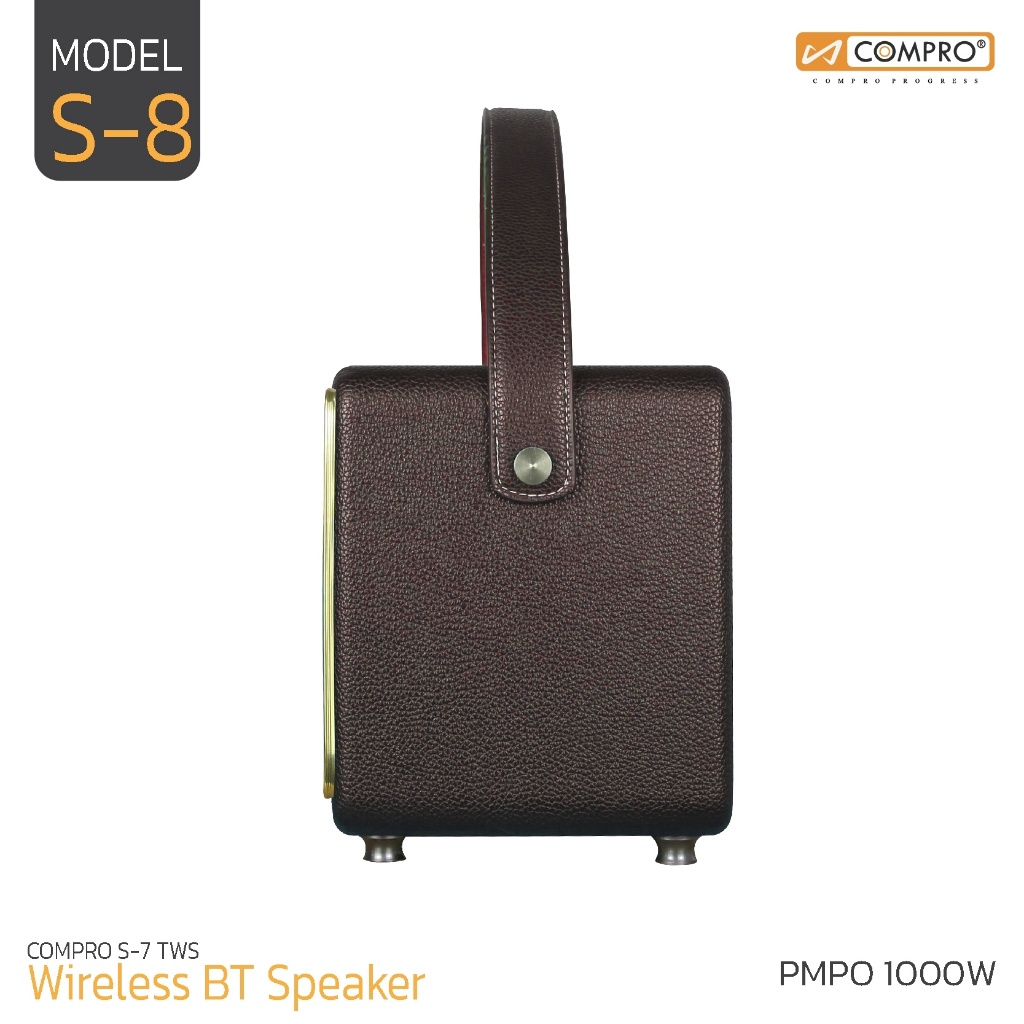 ลำโพงบลูทูธ COMPRO Wireless BT speaker รุ่น S-8 รองรับบลูทูธ/USB/TF ชาร์จไฟ ของแท้ 100% รับประกัน 1 ปี