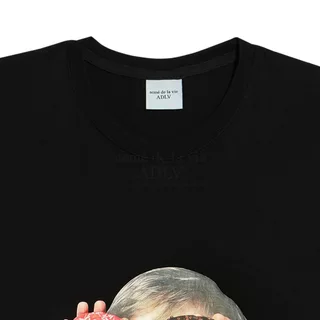 ADLV [acme de la vie] เสื้อยืด Oversize รุ่น Baby Face Short Sleeve T-Shirt Black Donuts 1 R Black (50111OBFSSU_F3BKXX)